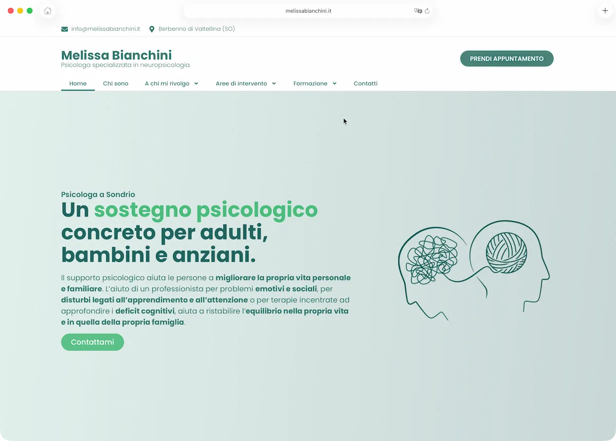 Home page del sito melissabianchini.it