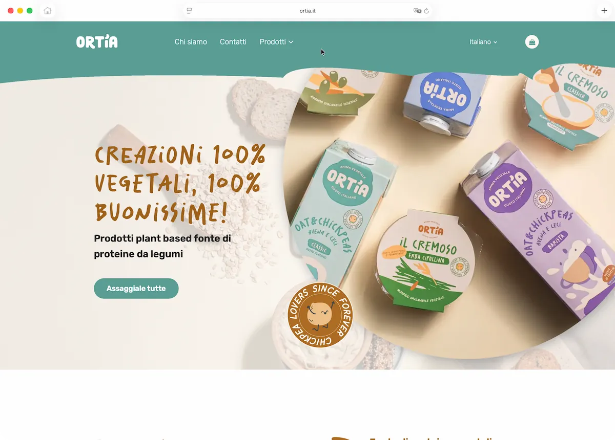 Home page del sito Ortia.it
